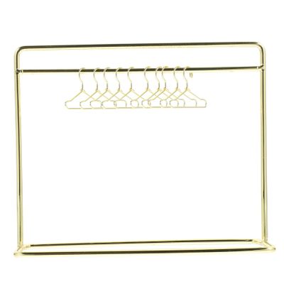 1Set Miniature Doll Clothes Hanger Rack with Doll Hangers for Dollhouse Apparel Display and Storage for Doll Lovers