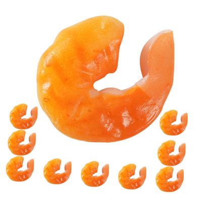 10Pcs Imitation Shrimp Models Realistic Shrimp Decor for Home Party Decoration Safe Lifelike Simulation Shrimp Props for Restaurant Event Use