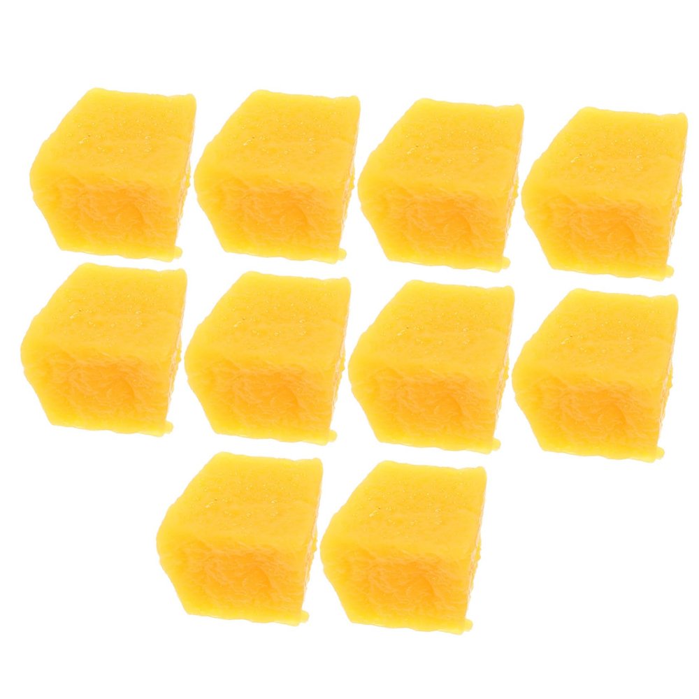 10pcs Lifelike Mango Slice Models Artificial PVC Mango Slice Photo Props for Fruit Shop Display Kitchen Decor and Teaching Tools