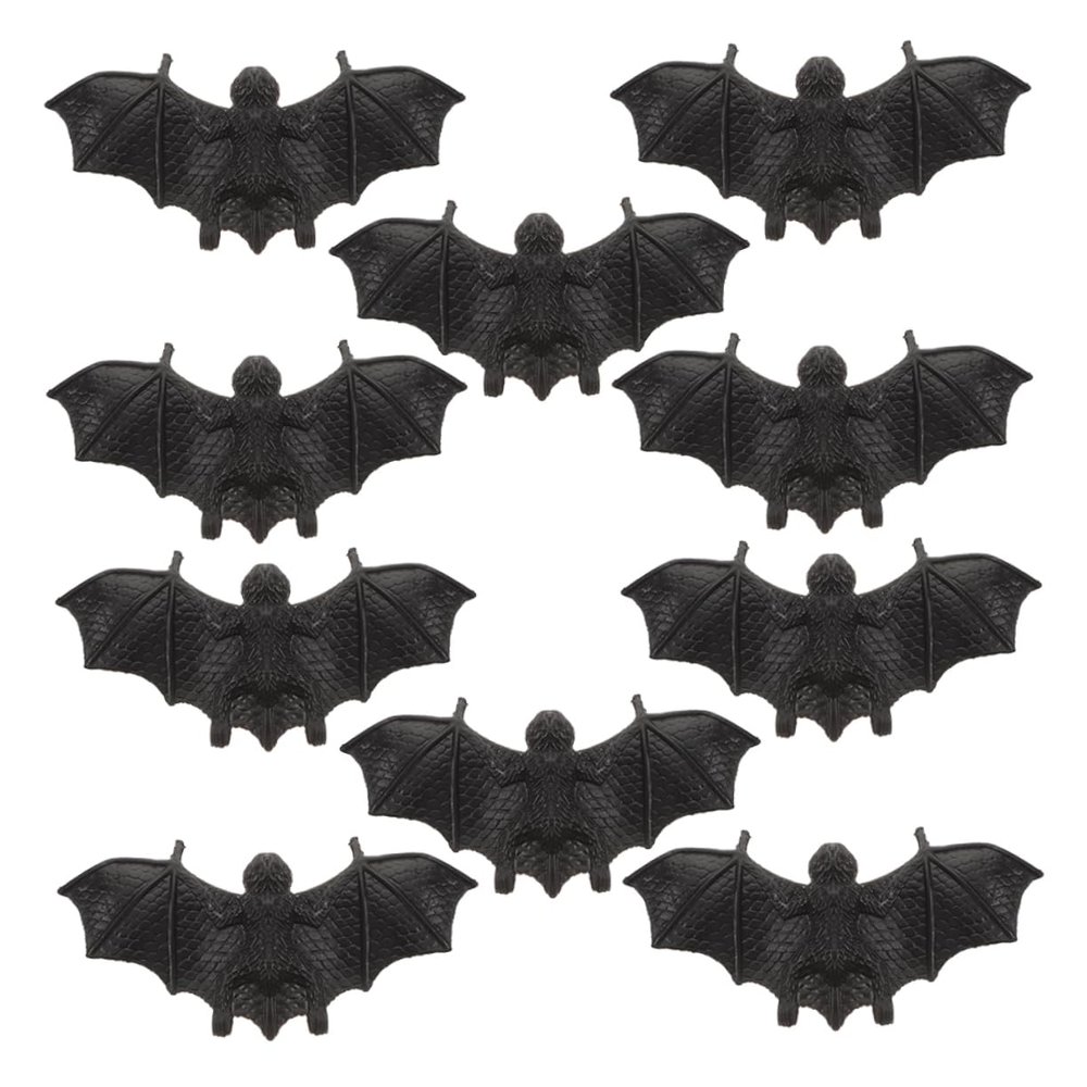 10Pcs Realistic Soft Halloween Bats Miniature Flying Bat Decorations for Haunted House DIY Crafts for Halloween Pranks and Scary Ambiance