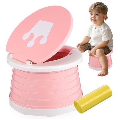 1 Set Foldable Potty Seat Portable Training Toilet with Backrest for Lightweight Travel Potty for Camping Outdoor Use Supports Independence Comfort Sturdy Design for Safety
