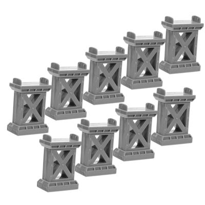 Sosoport 9-Piece Wooden Train Track Bridge Support Risers Set for Boys and Girls Compatible Most Train Tracks Sturdy Miniature Railway Accessories for Creative Play