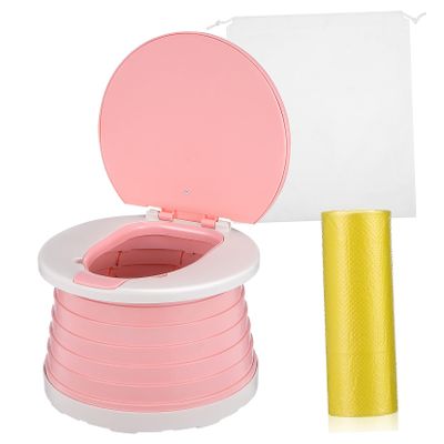 1 Set Portable Potty Seat Collapsible Toilet for Travel Friendly Design Sturdy Construction for Potty Training The Go