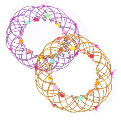 2pcs Creative Transforming Fidget for Robust Metal Hoop for Props Artistic Display