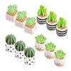 12Pcs Miniature Faux Cactus Plants Realistic Artificial Succulents in Pots for Home Office Decor Potted Greenery for Stylish Indoor Arrangements view 1