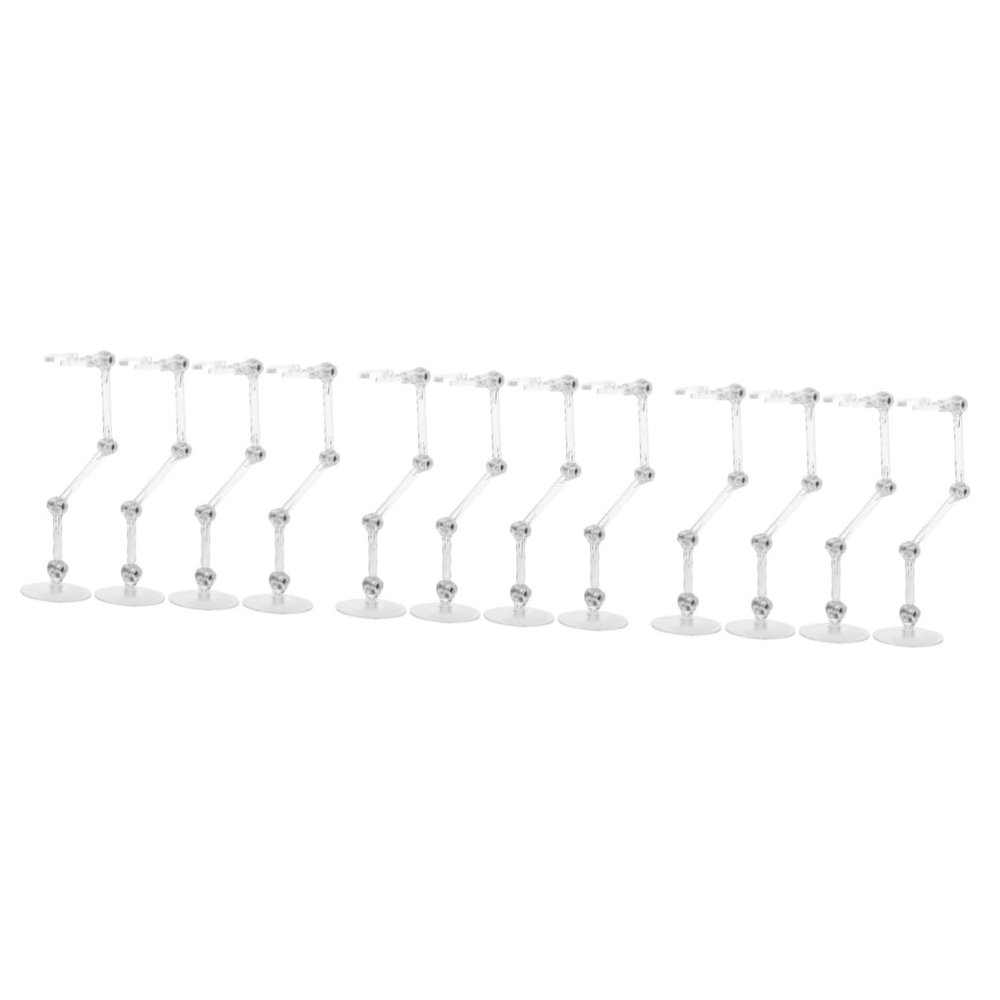GARVALON 12 pcs Action Figure Display Stand Transparent Doll Model Holder for Collectibles Sturdy Base with Stable Design for Home and Office Use