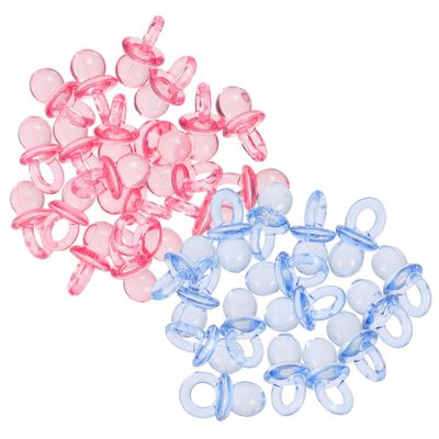 200PCS Mini Acrylic Pacifiers Transparent Table Scatter Decorations for Showers and Gender Reveal Parties Lightweight Party Favors for Boys