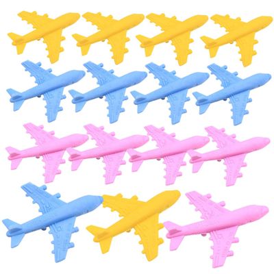 15Pcs Airplane Shaped Student Erasers Cute Stationery for Classroom Rewards Design for Back to Included