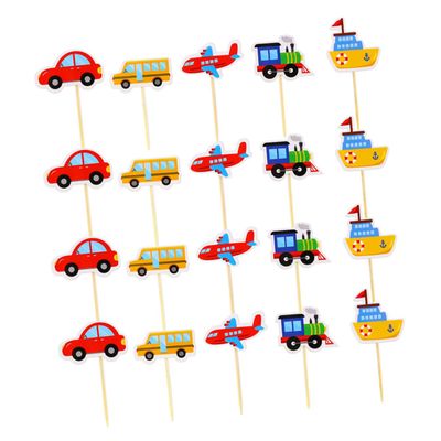20Pcs Cartoon Car Cake Picks Fun Cake Toppers for Birthday Parties Decorations for Cupcakes Party Favors for Celebrations
