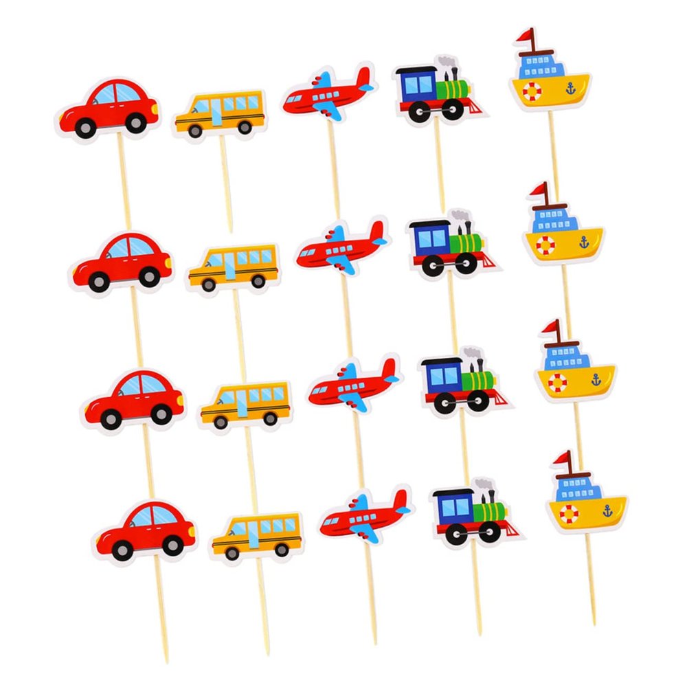 20Pcs Cartoon Car Cake Picks Fun Cake Toppers for Birthday Parties Decorations for Cupcakes Party Favors for Celebrations