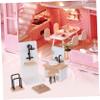 1 Set Scale Dollhouse Accessories with Shower Wash Basin Stool Towel Rack More DIY Dollhouse Furniture for Creative Play view 2