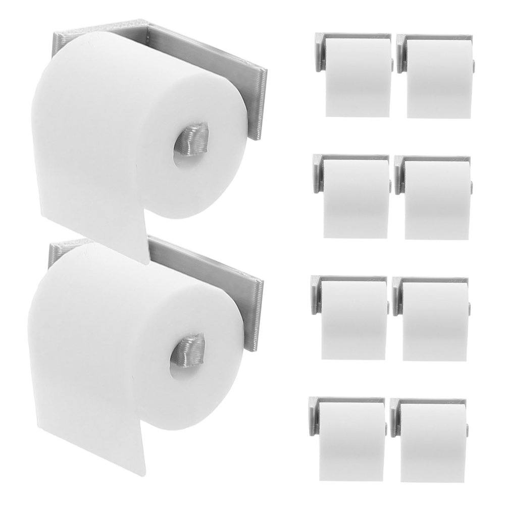 10Pcs Mini Dollhouse Accessories Set Realistic Toilet Paper with Holder for Engaging Bathroom Decor Miniature Paper Towel Rack for Dollhouse Play