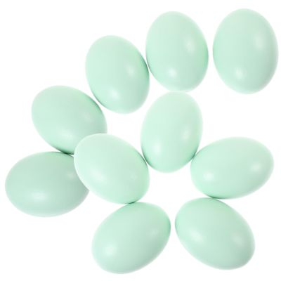 10pcs Simulation Wooden Eggs DIY Craft for Decorative Easter Props for Family Fun Safe Painting Activity for Home Decor Photography