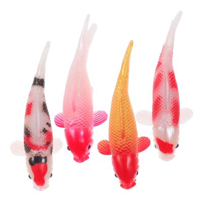 4pcs Miniature Fish Figurines: Realistic Artificial Carp Models for Aquarium Fairy Garden Accessories DIY Terrarium Crafts Photography Props