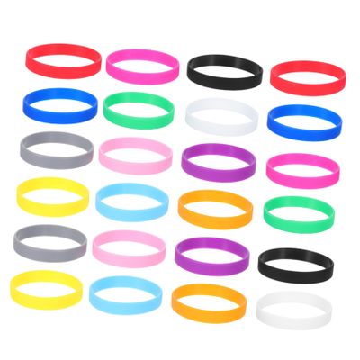24Pcs Silicone Wristbands Multicolor Rubber Bracelets for Adults Comfortable Reusable for Outdoor Activities Concerts Party Games Easy to Clean