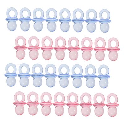 200PCS Mini Acrylic Pacifiers for Shower Games Cute Scatter Decorations for Gender Reveal Party Favors Transparent Table Decor for Boys