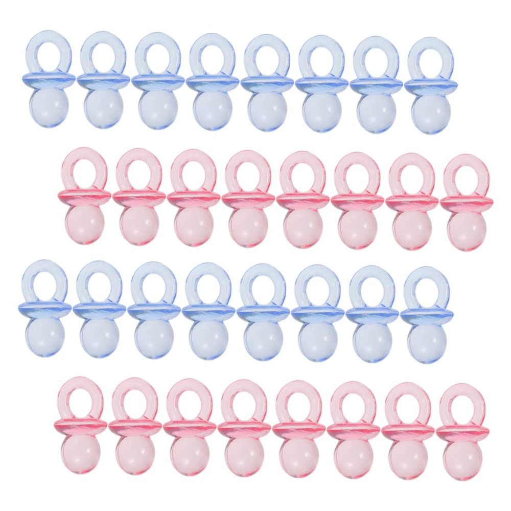 200PCS Mini Acrylic Pacifiers for Shower Games Cute Scatter Decorations for Gender Reveal Party Favors Transparent Table Decor for Boys