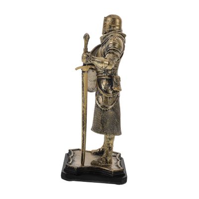 Abaodam Vintage Medieval Knight Figurine Resin Statue for Home Office Decor 10-Inch Knight Sculpture Detailed Armor Creative for Collectors and Medieval History Enthusiasts