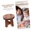 Abaodam 2pcs Round Miniature Chairs for Home Decor Miniature Photo Props Mini Landscape Decoration view 3