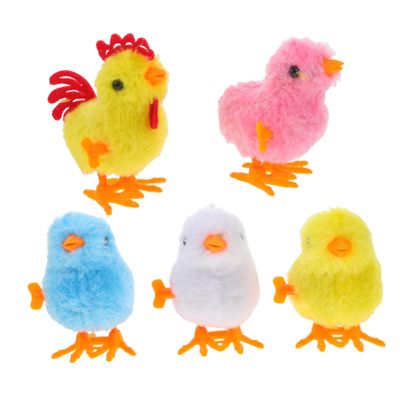 Abaodam 5Pcs Realistic Plush Wind Up Chicken for Adorable Jumping Chickens Clockwork for Easter Party Decorations Engaging Jumping