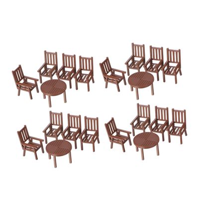 4 Set Scale Realistic Dollhouse Furniture for Creative Micro Landscape Decoration Simulation Model for Detailed Displays