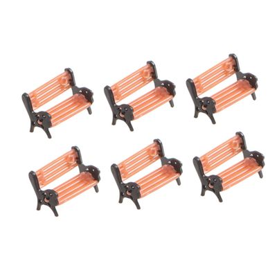 6Pcs Miniature Park Bench Models Dollhouse Bench Adornments Realistic Design for DIY Projects and Mini Parks Dollhouse Accessories