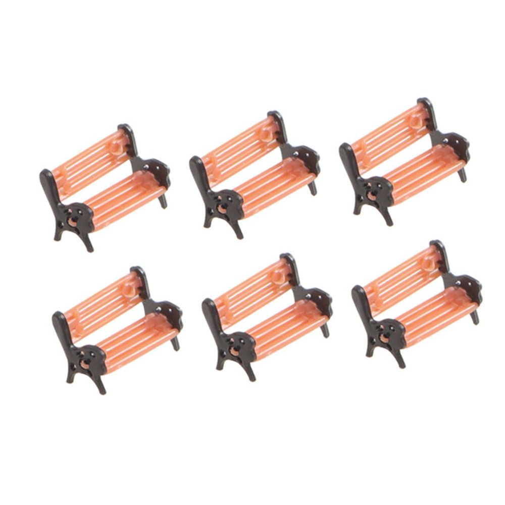 6Pcs Miniature Park Bench Models Dollhouse Bench Adornments Realistic Design for DIY Projects and Mini Parks Dollhouse Accessories