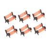6Pcs Miniature Park Bench Models Dollhouse Bench Adornments Realistic Design for DIY Projects and Mini Parks Dollhouse Accessories view 1