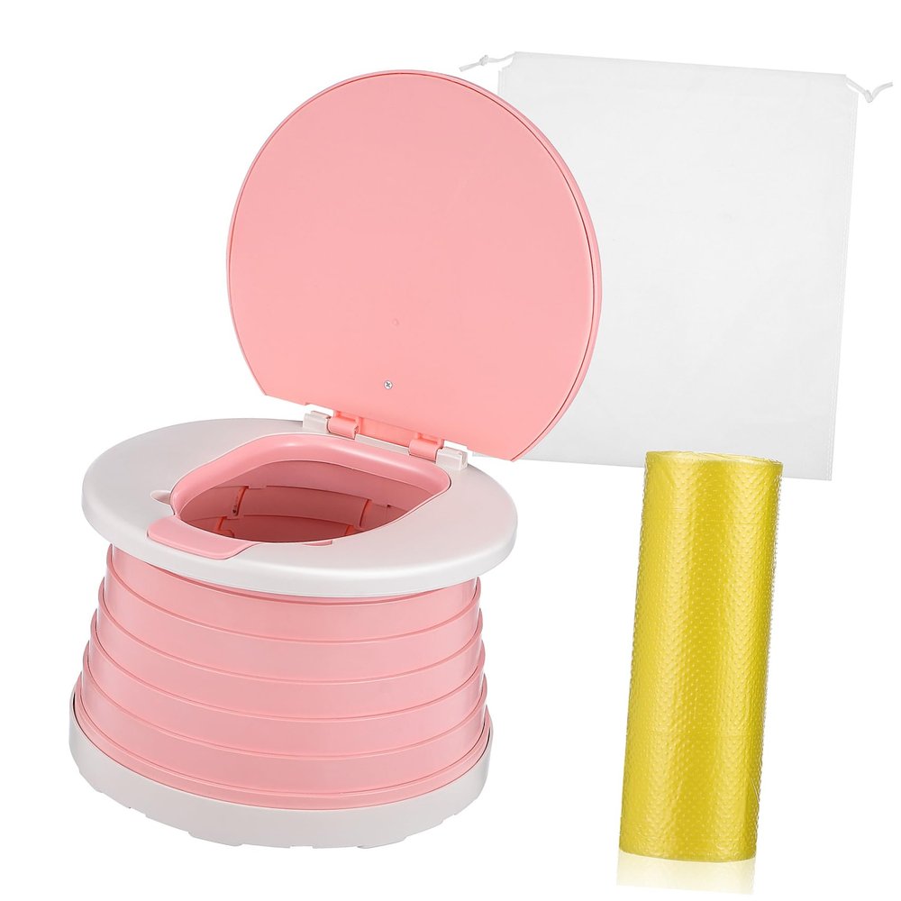 1 Set Portable Folding Potty Seat Travel Toilet for Lightweight Compact for Camping Go Use Supports Independence with Versatile Applications