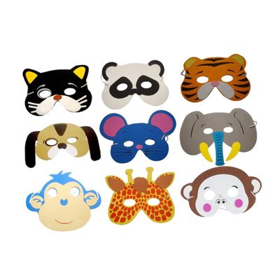 12Pcs Cartoon Animal Half Face Masks for Fun Cosplay Supply for Birthday Parties Kindergarten Random Styles for Favors