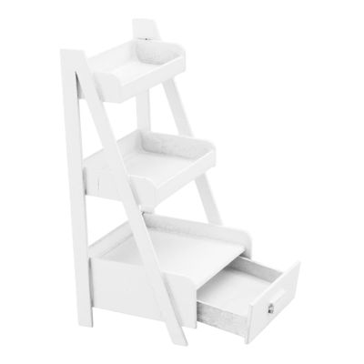 1pc Mini House Furniture Model White Mini Storage Shelf for Dollhouse Decor Creative Display Rack for Miniature Scene Accessories for Collectors and Home Decoration