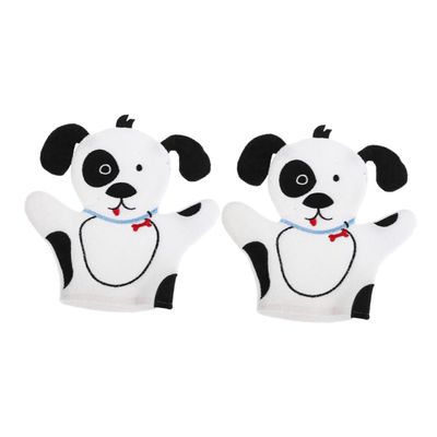 2Pcs Cartoon Dog Bath Gloves Fun Exfoliating Body Scrub Mitts for Adults Gentle Scrub Accessory for Family Bath Attractive Safe Design