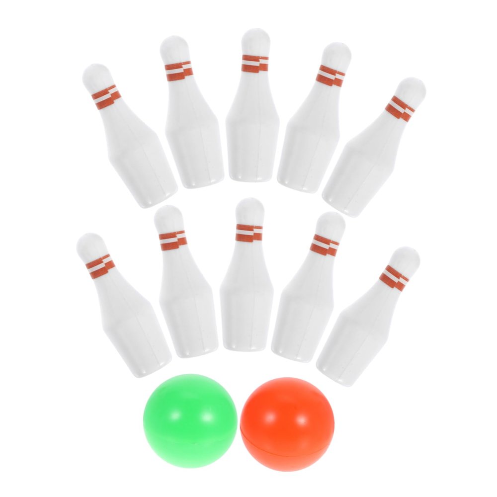 1Set Miniature Bowling Set Dollhouse Decor with Bowling Balls Fun Finger Bowling Game for Miniature Sports Game Set and Imaginative Play