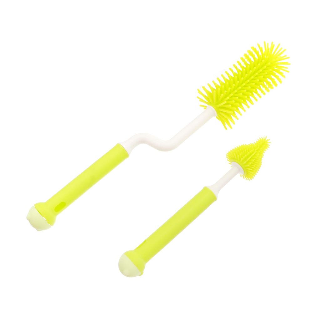 1Set Rotating Bottle Brush Silicone Cleaner for Feeding Bottles Safe for Long Handle Design for Deep Cleaning and Hard to Reach Areas with
