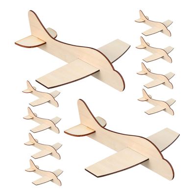 15Pcs Unfinished Wooden Airplane Model Kit for Creative DIY Plane Launcher Fun Wood Crafts for Hands Learning and Interactive Play Great for S Birthdays and Holidays