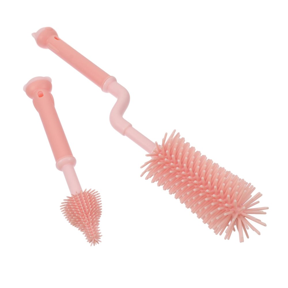 2Pcs Bottle Brush with Plastic Handle Rotating Feeding Bottle Cleaner for Effortless Cleaning Soft Durable and Scratch for Bottle Care OPP