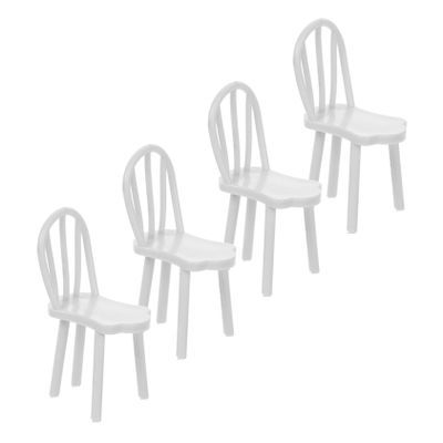 4Pcs Miniature Chair for Dollhouse Vintage Style Furniture Model Realistic Mini House Decor for Crafts and Micro Landscapes for Dollhouse Accessories