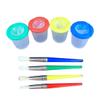 4Pcs Paint Brush Set with Spill Cups Handles for Beginners and Young Artists for Watercolors and Creative Play view 1