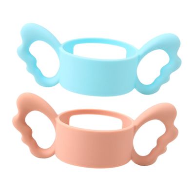 2Pcs Silicone Milk Bottle Grip Handles Ergonomic Wide Mouth Feeding Bottle Accessories for Durable Non Slip Design for Parents