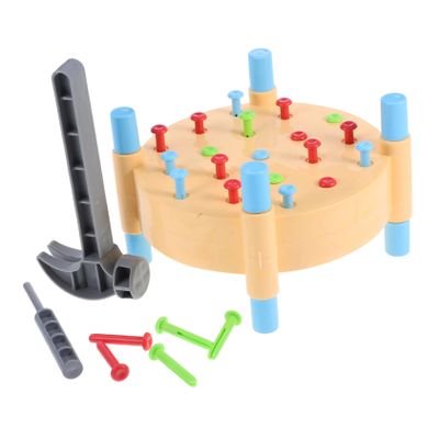 HANABASS Montessori Nailing Table Boy Girl Hammer Toy for Boys and Girls Hand-Eye Coordination Motor Skills Development Toy Early Education Hammering Game
