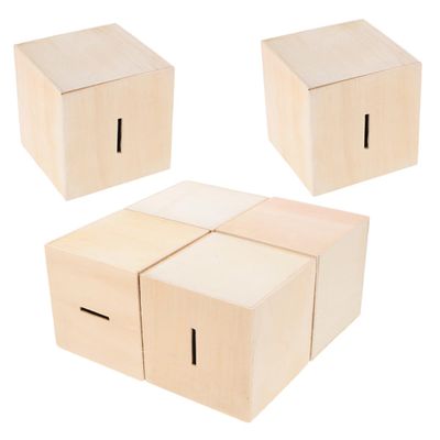 Abaodam 6pcs DIY Unfinished Wooden Coin Bank Set for Kids Paintable Money Box for Boys and Girls Fun Craft Project for Saving Money for Children