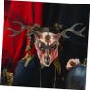 Abaodam Halloween Antler Horned Mask Realistic Cosplay Prop for Masquerade Unique Design for Theatrical Performances and Costume Events Striking Appearance for Halloween Fun view 4