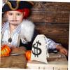 Abaodam Canvas Drawstring Pocket Pirate Coins Pouch Enough for Small Items Suitable for Halloween Candy Bags view 3