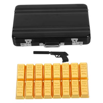 1Set Miniature Golden Bar Model Suitcase Dollhouse Accessory Realistic Decoration for Landscaping Micro Home Decor DIY Projects for Miniature Enthusiasts