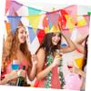 1 Set Imitation Linen Flag Colorful Pennant Banner Flags Imitated Burlap Bunting Banner Multicolor Banners Carnival Party Banner Imitated Burlap Pennant Banner Polyester Cloth view 4
