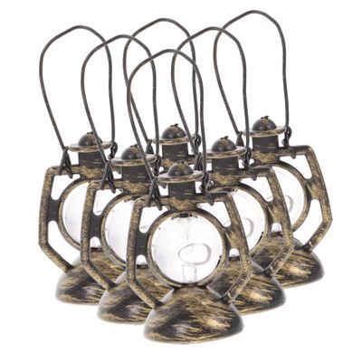6Pcs Miniature Kerosene Lamp for Dollhouse Decoration Vintage Style Tiny House Light Craftsmanship for DIY Crafts and Micro Landscapes