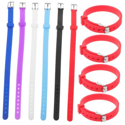 14Pcs Mixed Color Silicone Wristbands for Durable Solid Color Rubber Bracelets Fit for Boys for Parties and Group Games