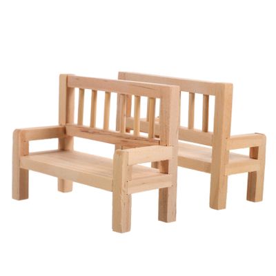 2Pcs Miniature Garden Bench Decorative Mini House Furniture Accessories for Dollhouse Mini Storage Bench for Creative Play and Imaginative Decor