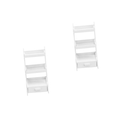 2 pcs Miniature Furniture Model White Shelf Simulation Storage Rack Decor for Dollhouse Creative Home Ornament Accessory for Displaying Mini Accessories and Playtime