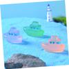 Abaodam 6Pcs Glow Dark Miniature Boat Ornaments Adorable Resin Boat Statues for Fairy Garden Dollhouse and Terrarium Decor Rustic Style Mini Boat Accents view 4
